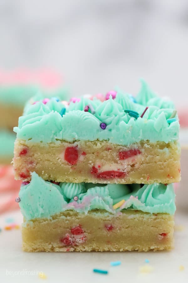 two stacked sugar cookie bars