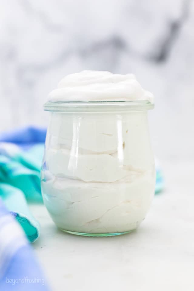 A Glass Filled with Homemade Coconut Whipped Cream