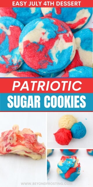 Pinterest title image for Patriotic Sugar Cookies.