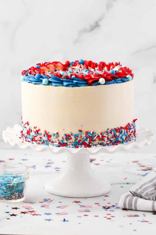 Red, White and Blue Layer Cake | Fourth of July Recipe