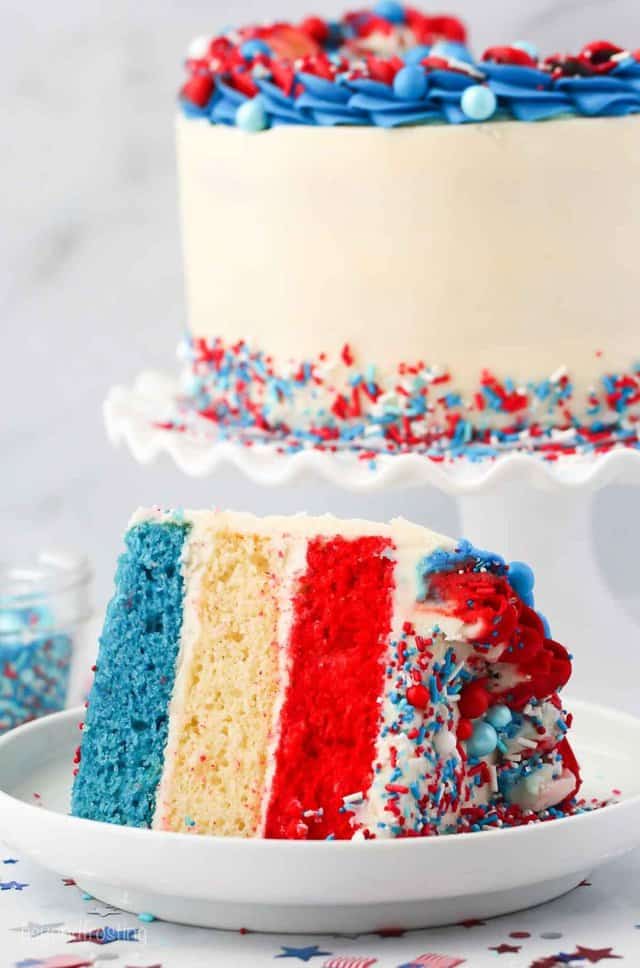 Red, White and Blue Layer Cake | Fourth of July Recipe