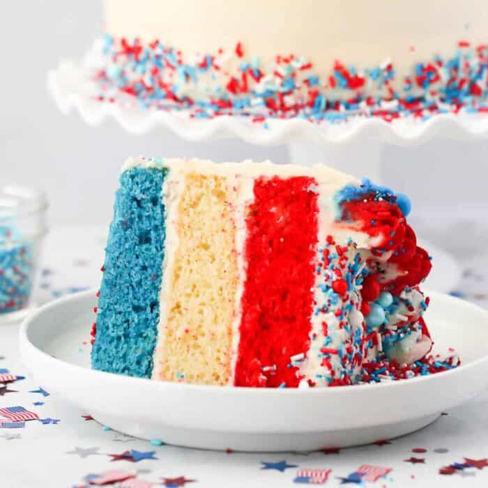 Red, White and Blue Layer Cake | Fourth of July Recipe