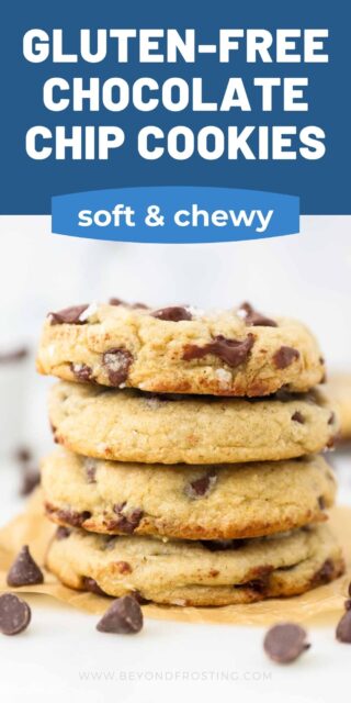 A collage image with a stack of chocolate chip cookies with a text overlay