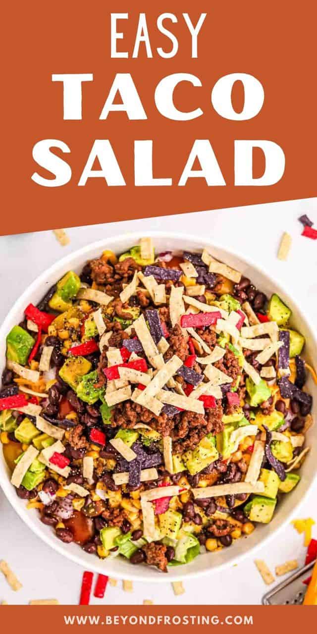 Easy Taco Salad with Ground Beef l Beyond Frosting