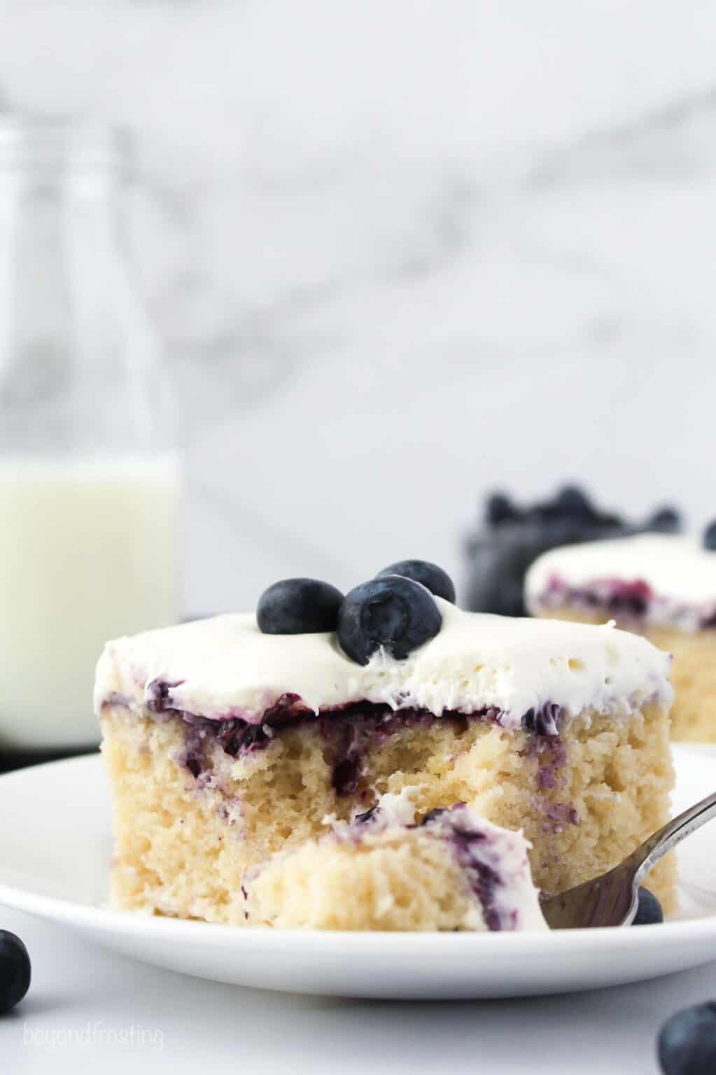 Blueberry Cheesecake Poke Cake | Beyond Frosting