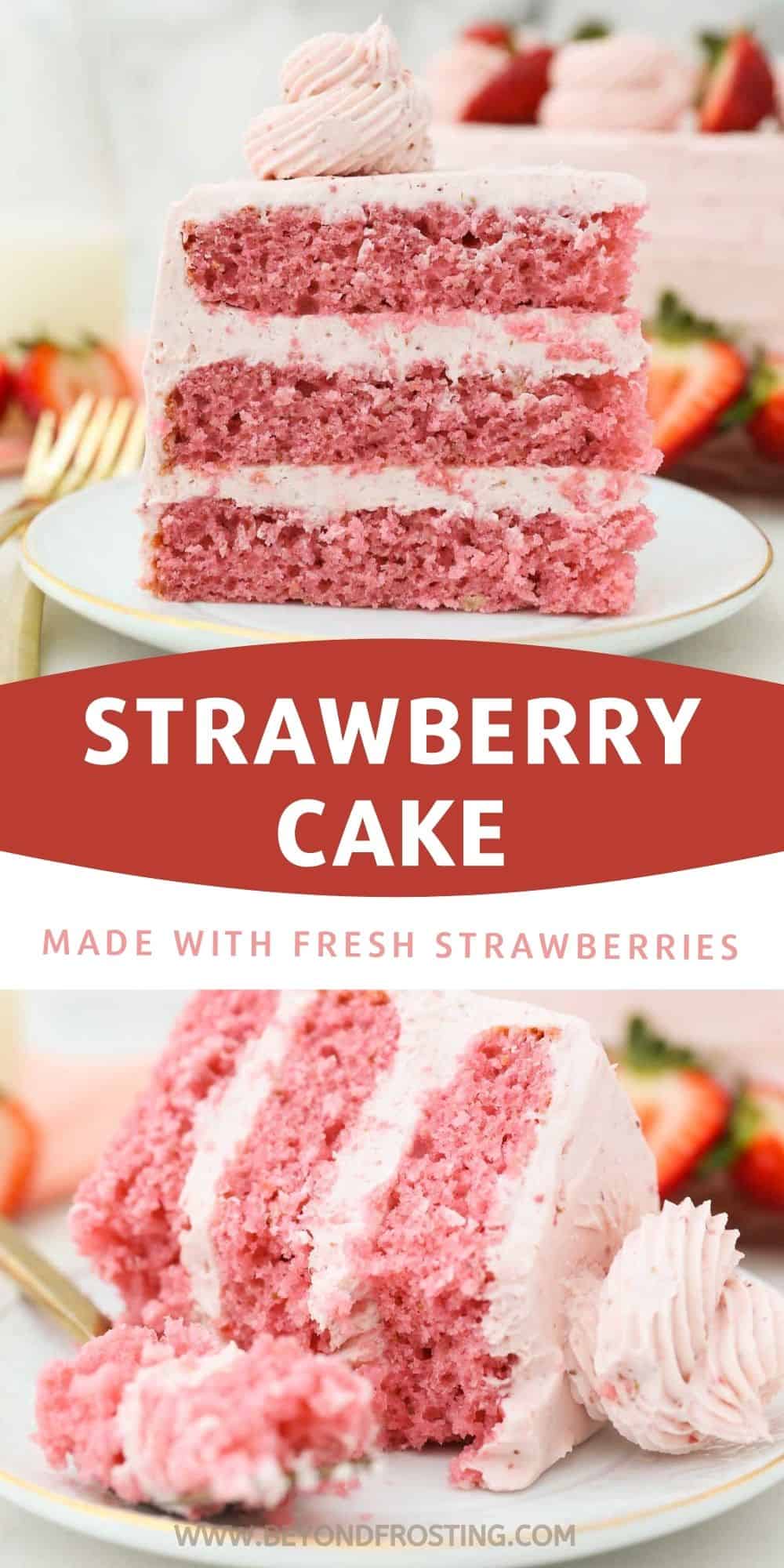 Fresh Strawberry Cake with Strawberry Frosting Recipe | Beyond Frosting