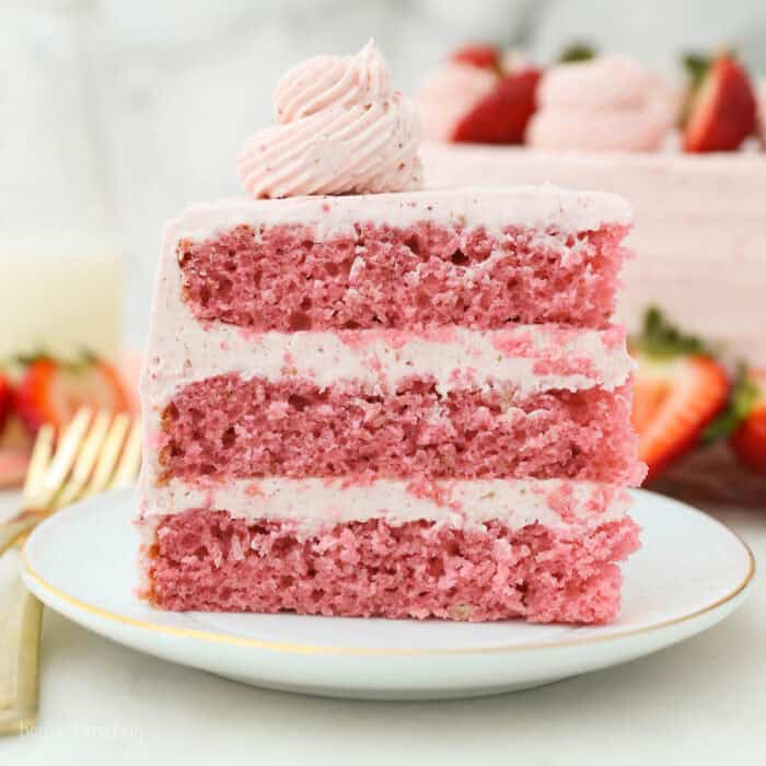 Fresh Strawberry Cake with Strawberry Frosting Recipe | Beyond Frosting