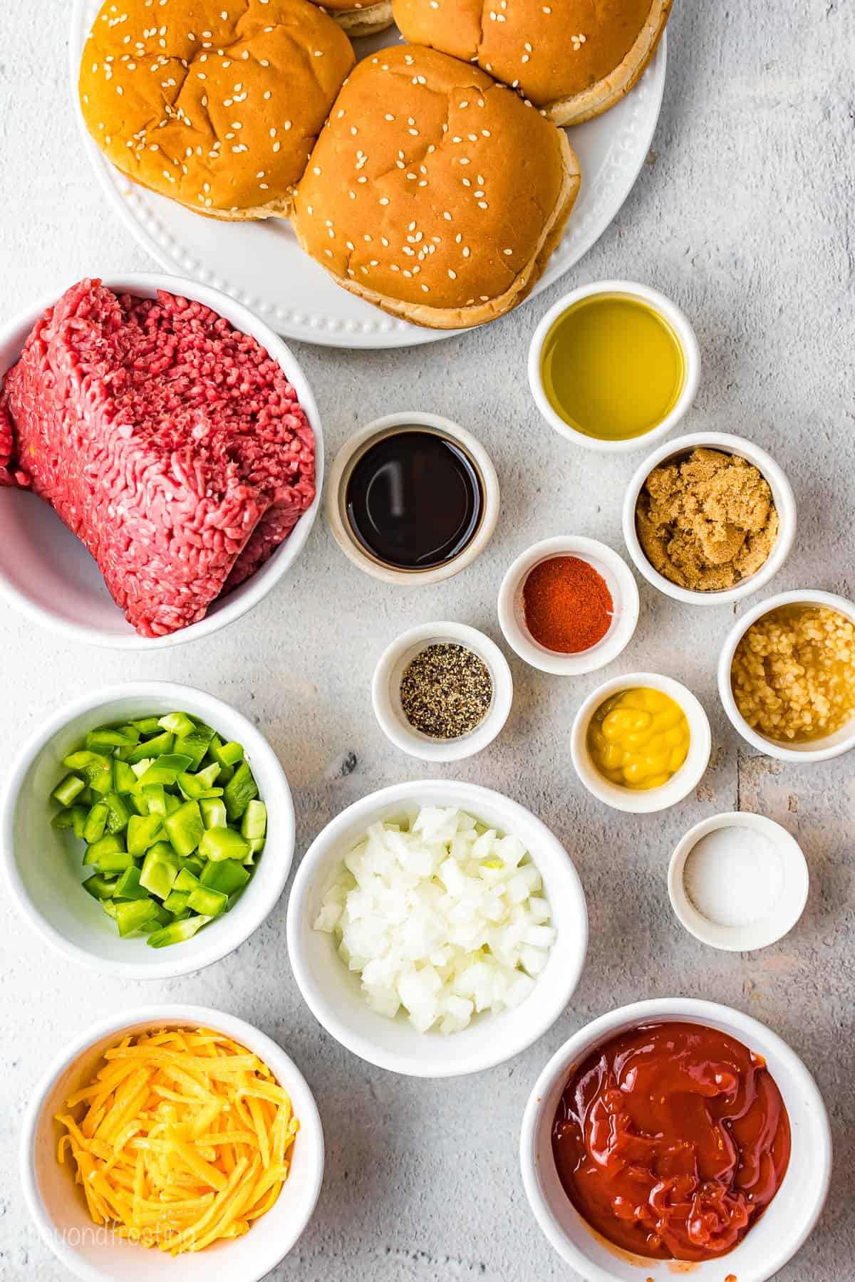 All of the ingredients for these Easy Sloppy Joes.