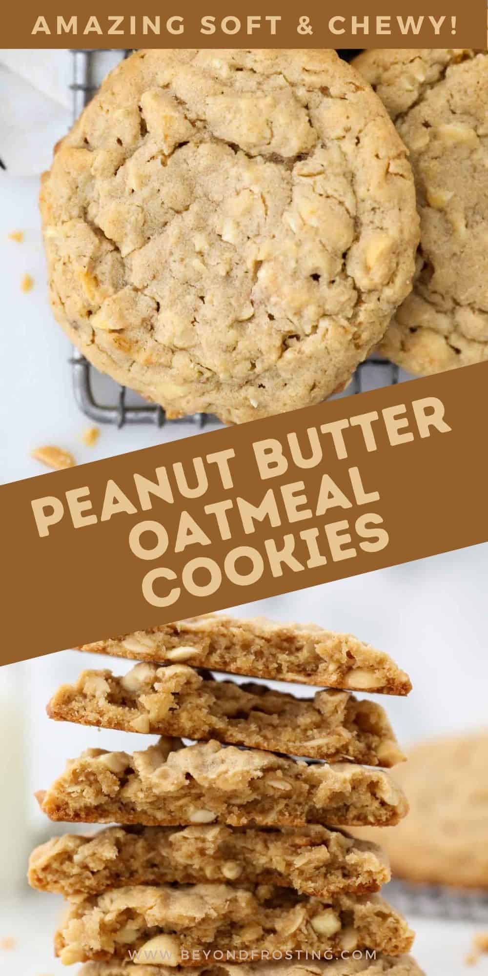 Easy Peanut Butter Oatmeal Cookies l Beyond Frosting