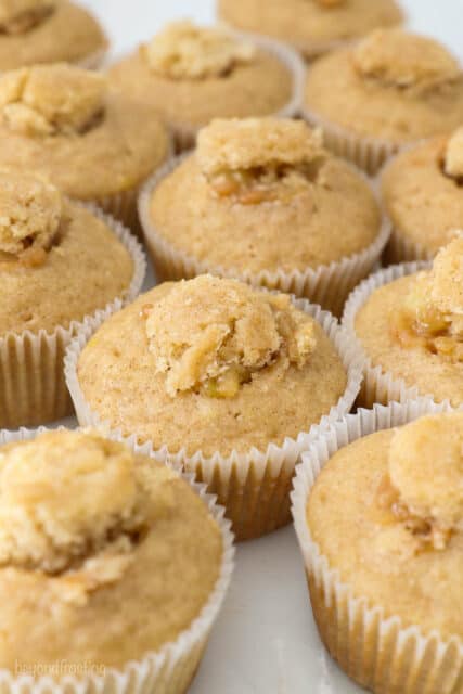 apple pie cupcakes stuffed with apple pie filling