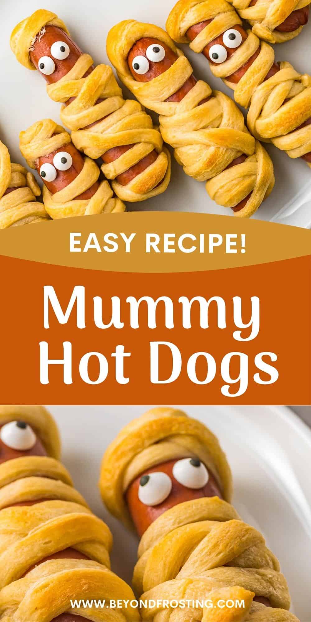 Easy Mummy Hot Dogs with 4 Halloween Dips | Beyond Frosting