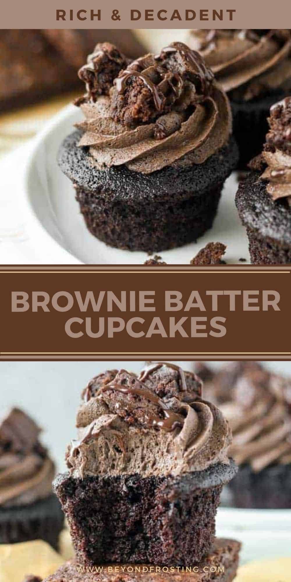 Triple Chocolate Brownie Cupcakes | Beyond Frosting
