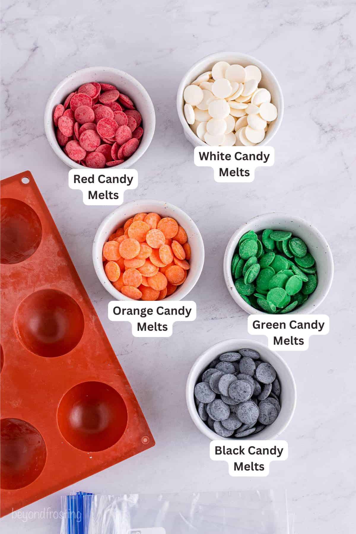 Ingredients for Halloween Hot Chocolate Bombs.
