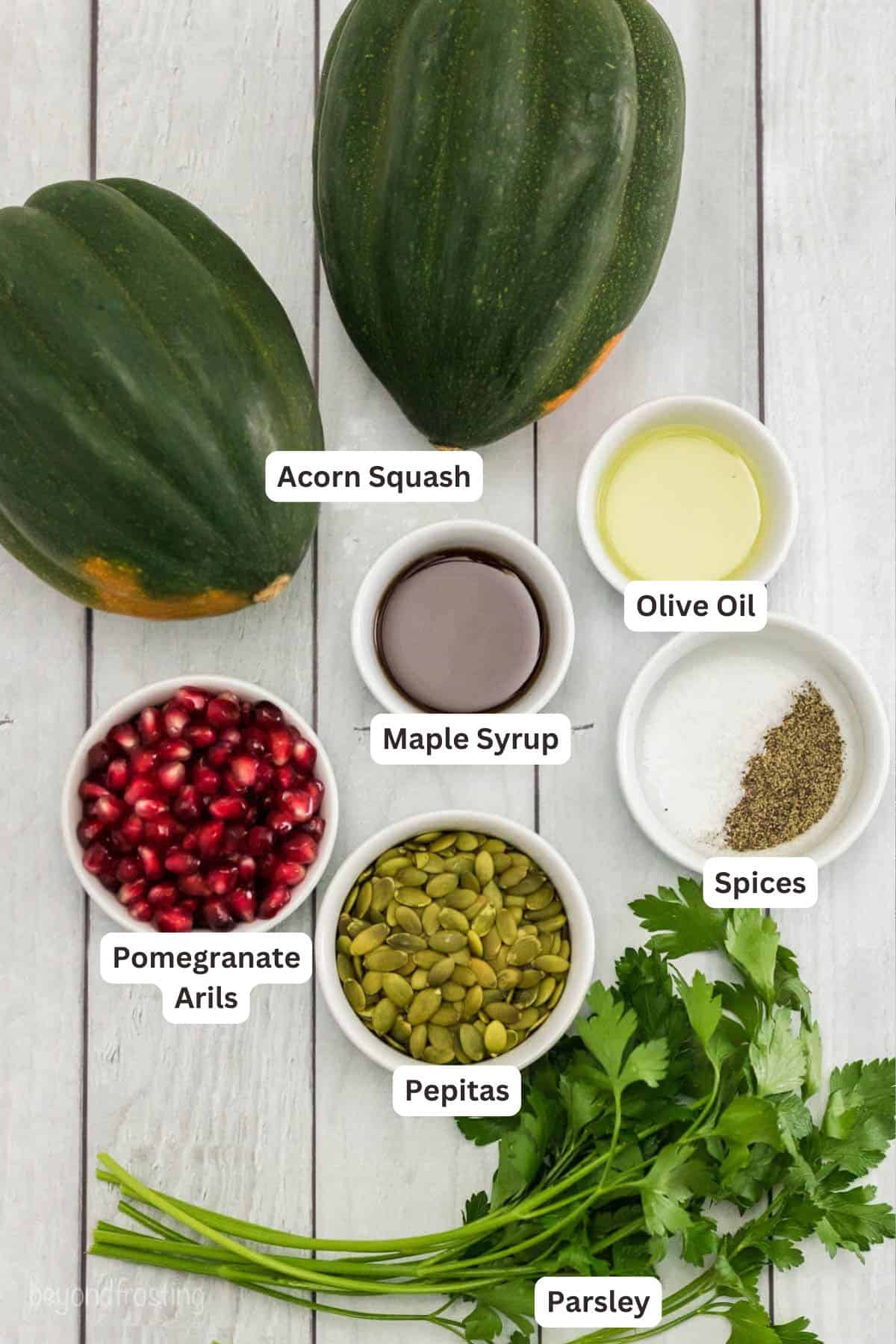Ingredients for Maple Roasted Acorn Squash