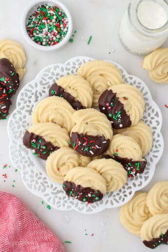 Soft Butter Cookies with Chocolate & Sprinkles | Beyond Frosting