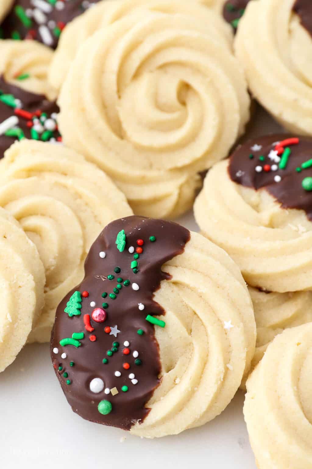 Soft Butter Cookies with Chocolate & Sprinkles | Beyond Frosting