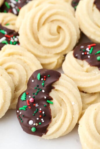 Soft Butter Cookies With Chocolate & Sprinkles 