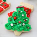 Frosted Christmas Tree sugar cookie with sprinkles