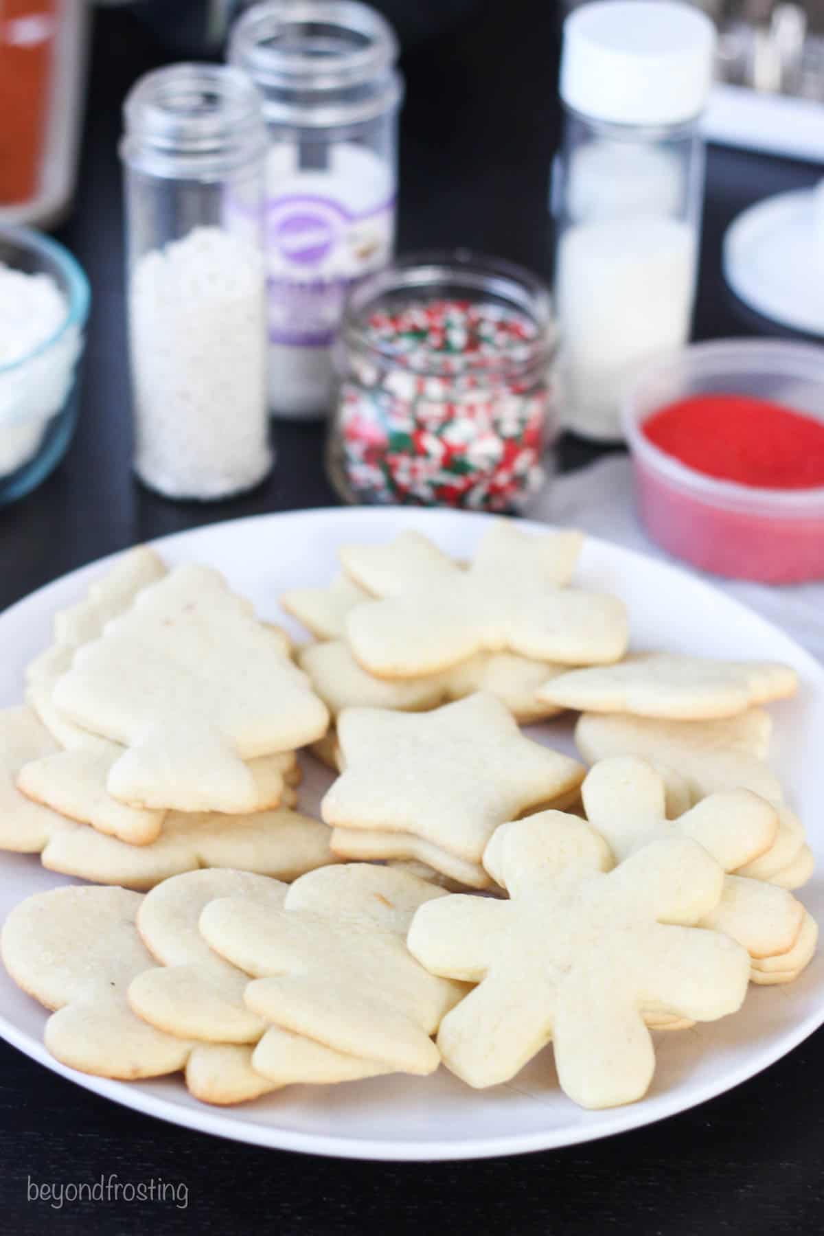 a plate of undecorated sugar sugars