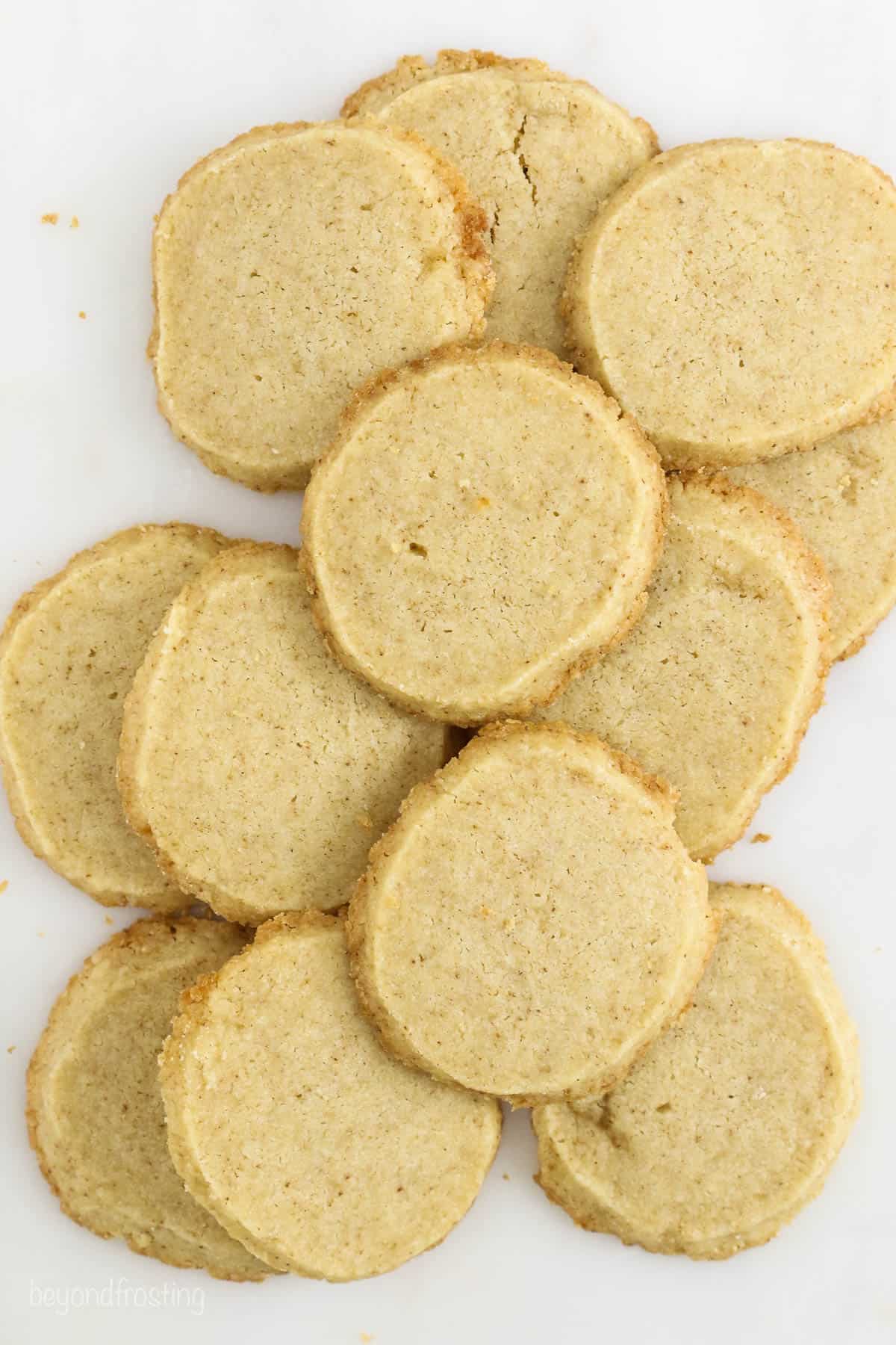 baked shortbread cookies from above