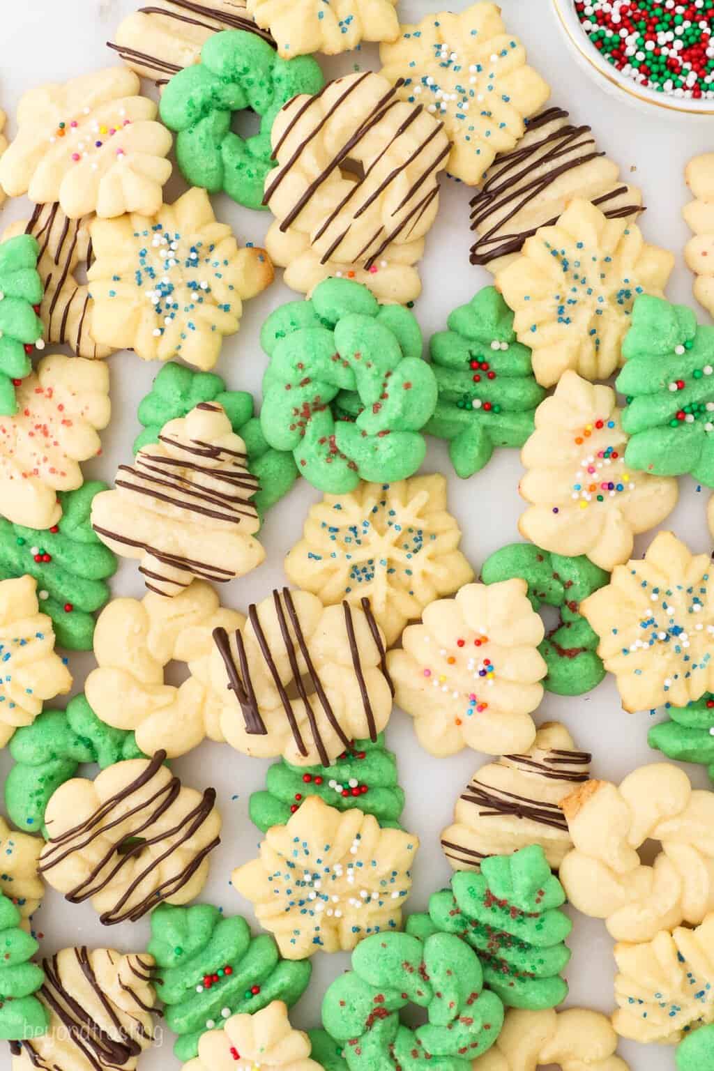 Buttery Homemade Spritz Cookies | Beyond Frosting
