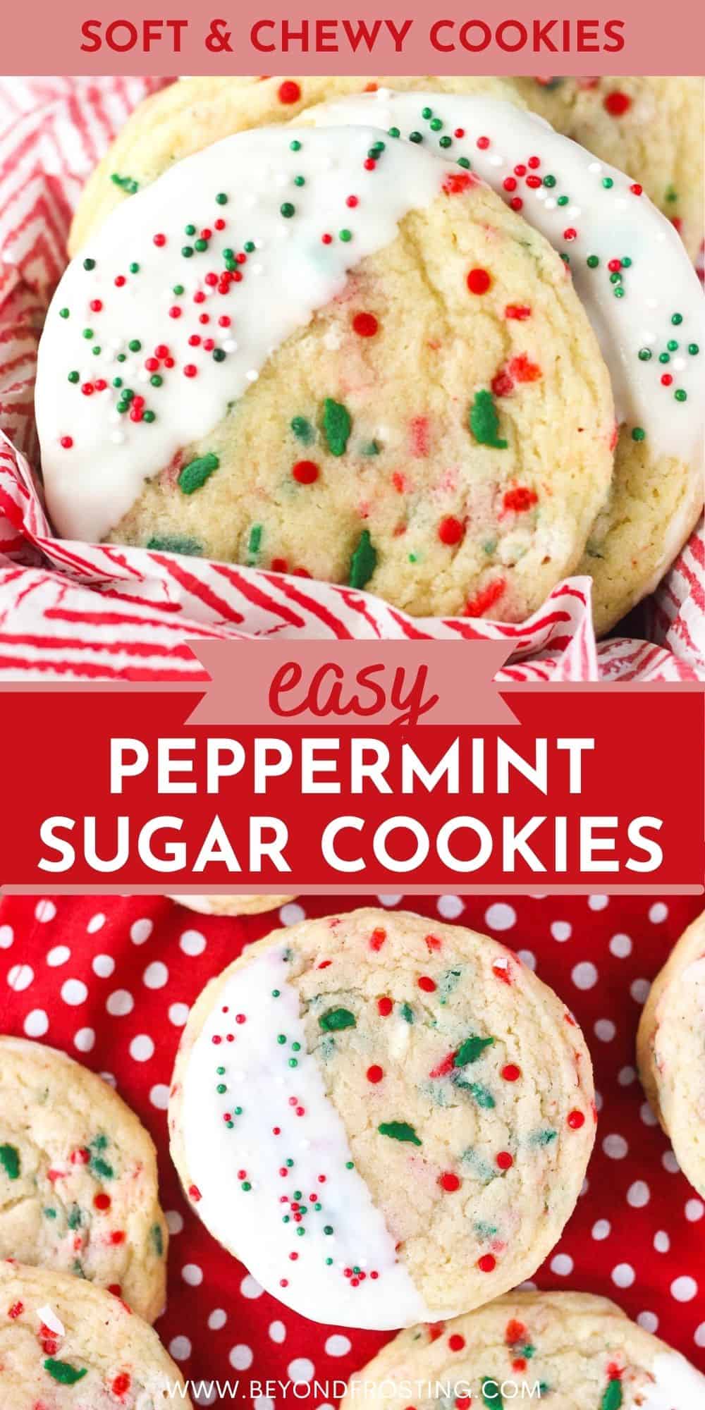 Peppermint Crunch Sugar Cookies | Beyond Frosting