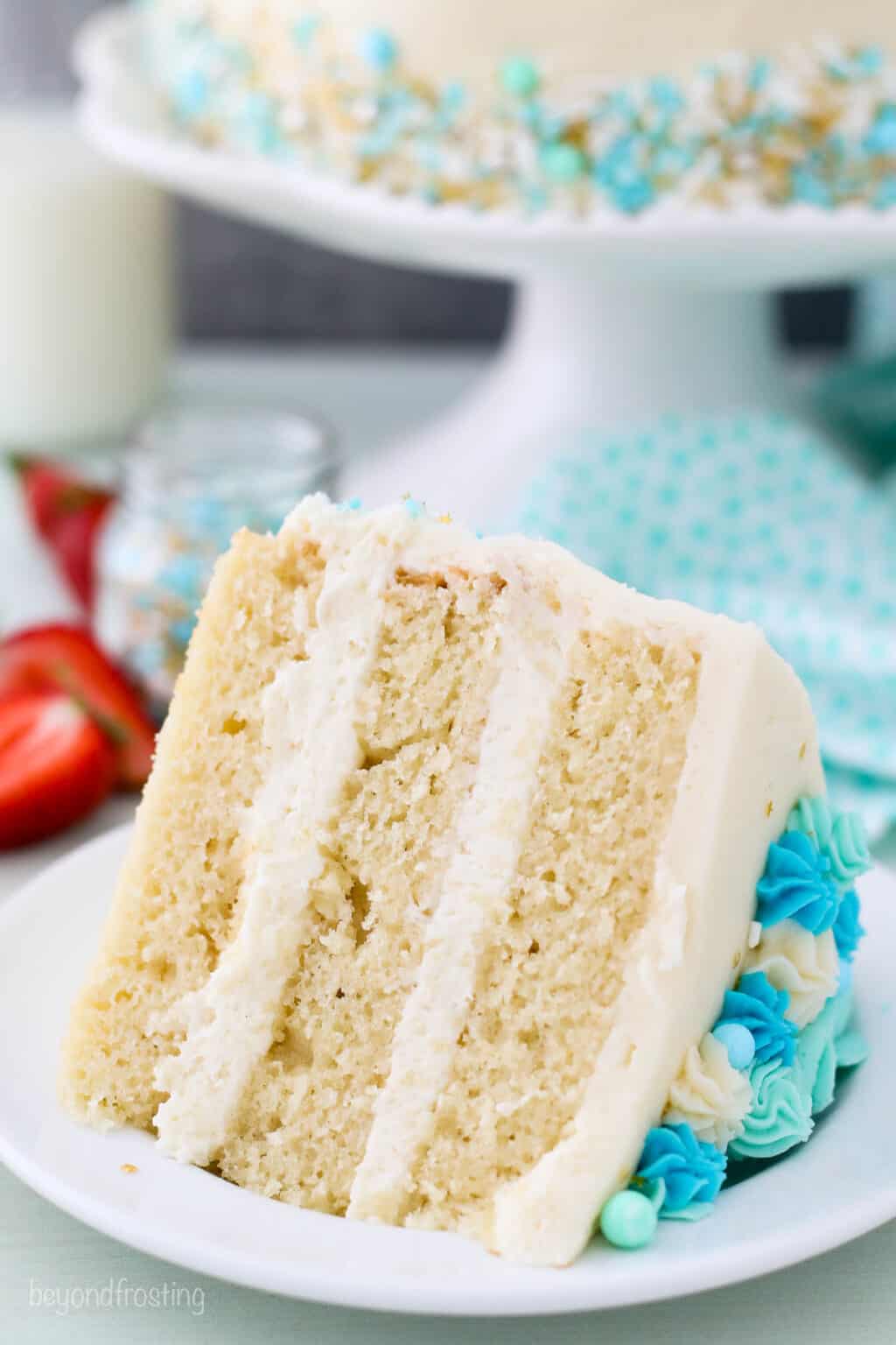 Easy Vanilla Cake Recipe Moist Vanilla Cake With Vanilla Buttercream 4605