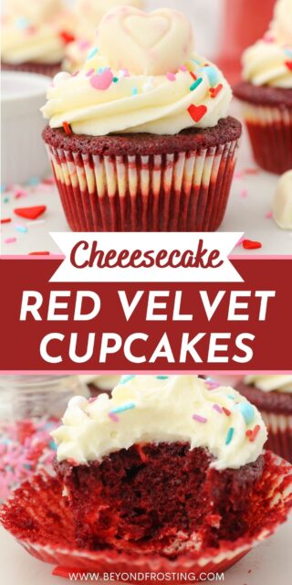 Two pictures of Red Velvet Cupcake with a text overlay