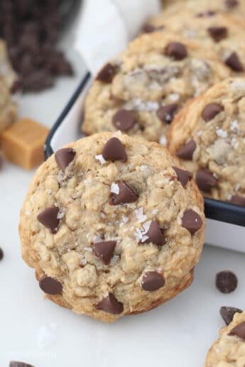 Bourbon Salted Caramel Oatmeal Cookies | Beyond Frosting