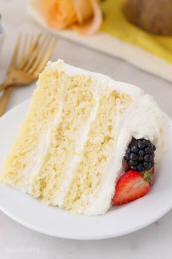 Lemon Layer Cake with Mascarpone Whipped Cream l Beyond Frosting