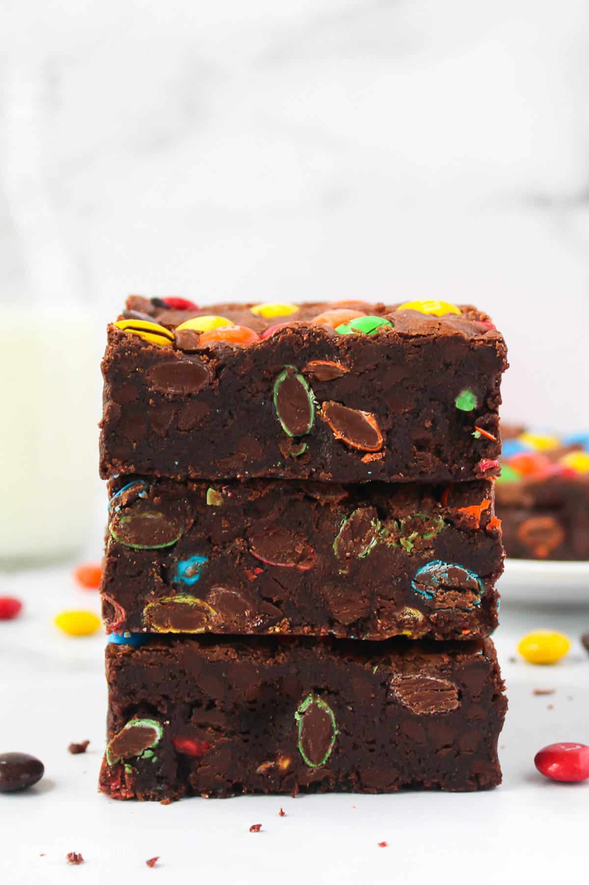 three brownies stacked