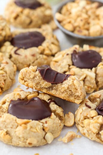 Peanut Butter Thumbprint Cookies with Chocolate Ganache