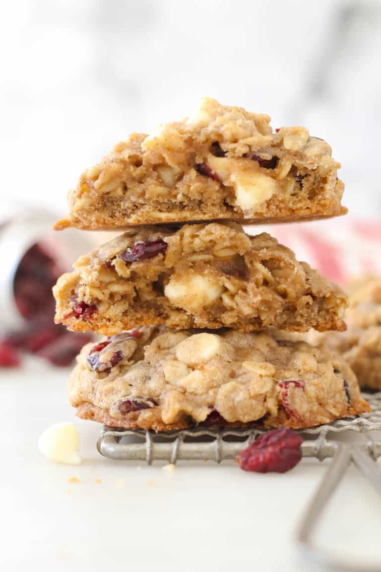 Soft & Chewy Oatmeal Cranberry Cookies l Beyond Frosting