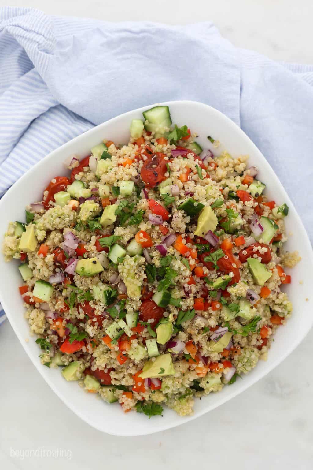 Easy Cold Quinoa Vegetable Salad | Beyond Frosting