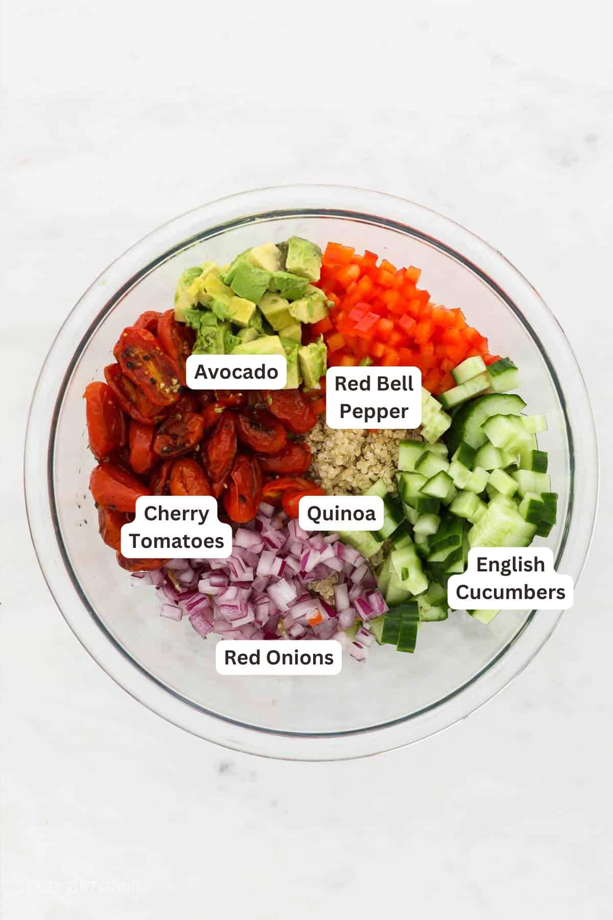 Ingredients for Quinoa Vegetable Salad.