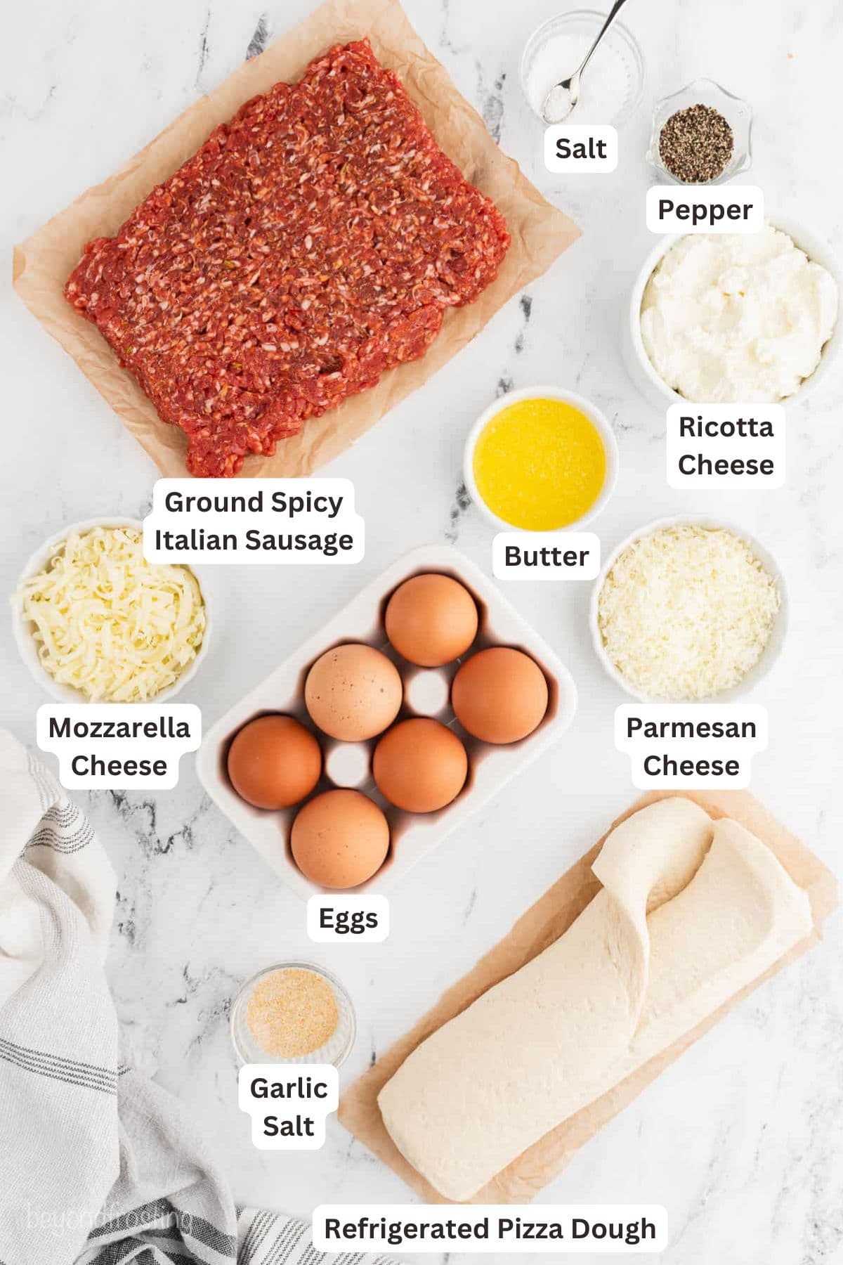Ingredients for Nana’s Sausage Bread.