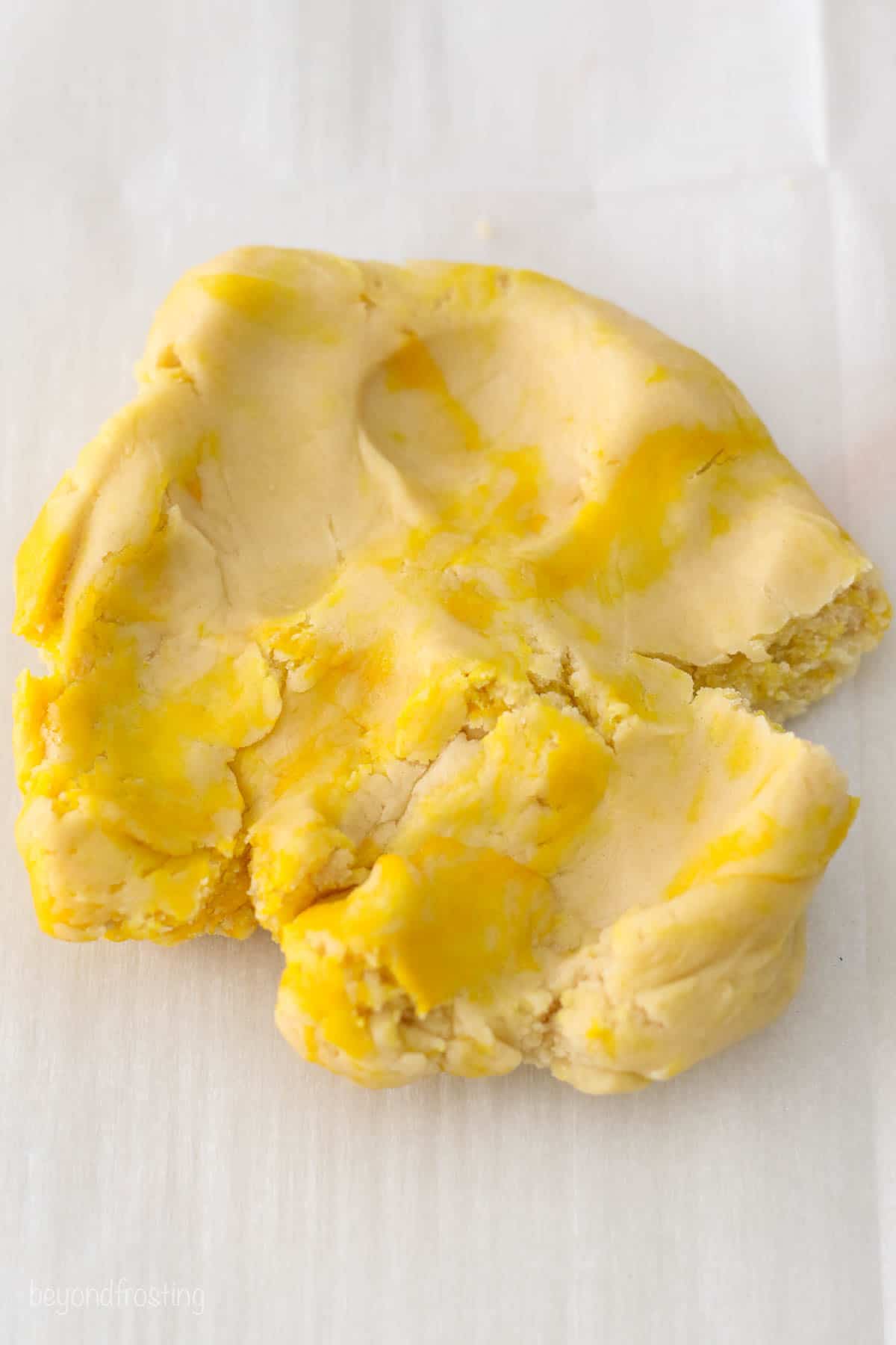 Sugar cookie dough dyed yellow