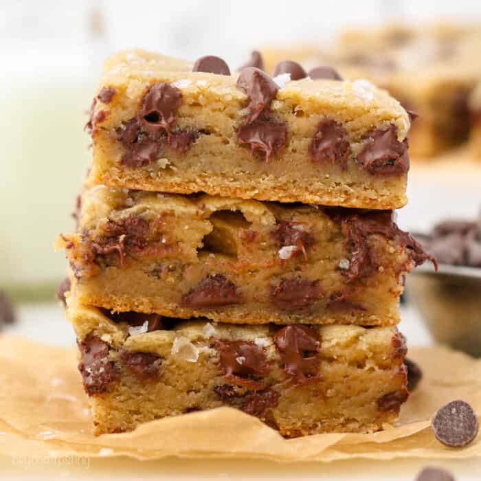 Thick & Chewy Chocolate Chip Cookie Bars L Beyond Frosting