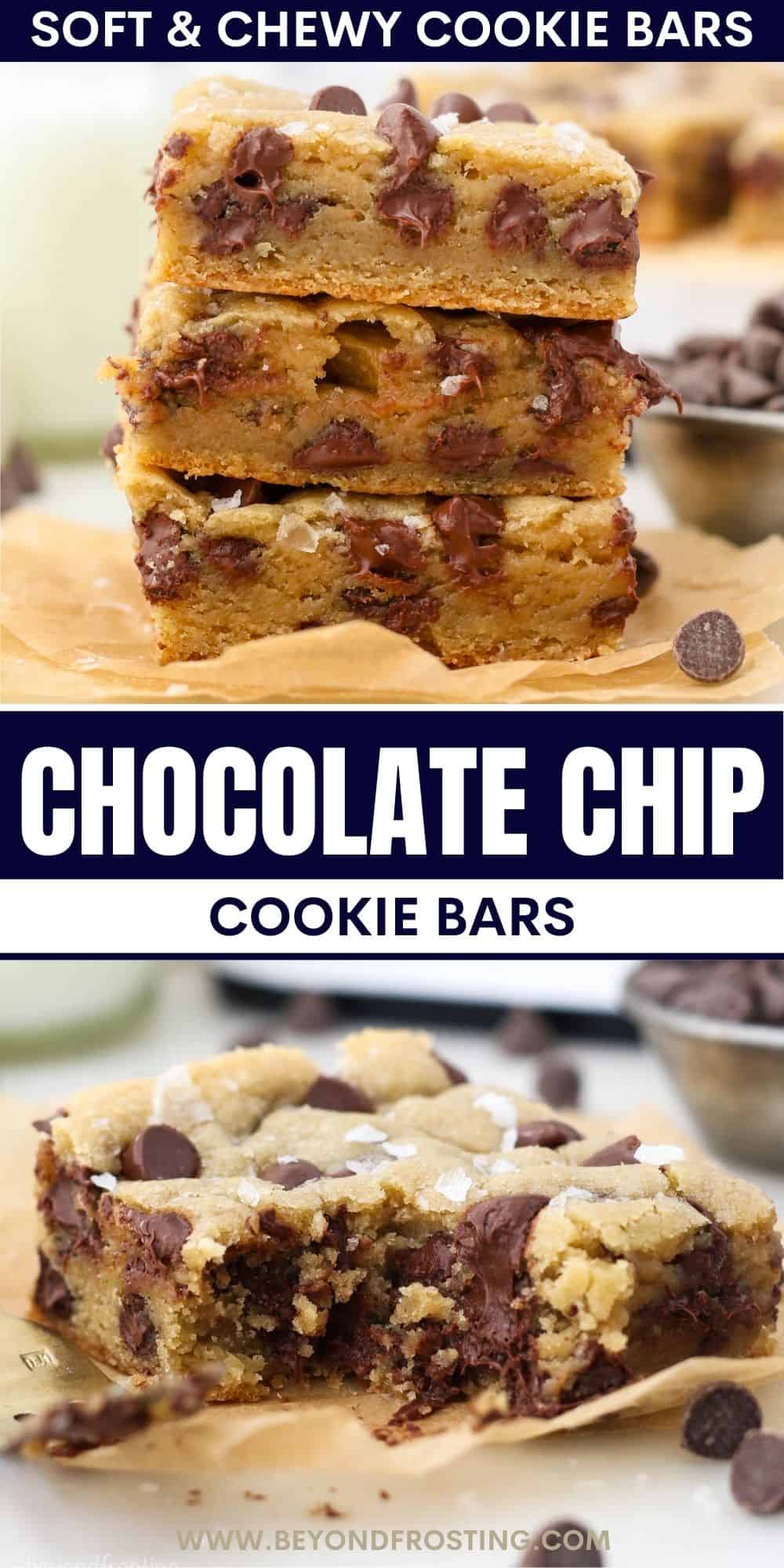 Chocolate Chip Cookie Bars l Beyond Frosting
