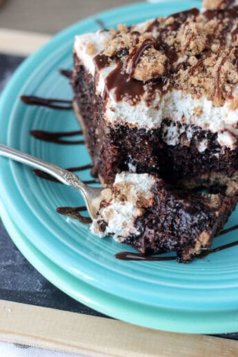 Chocolate Chip Cookie Poke Cake | Beyond Frosting