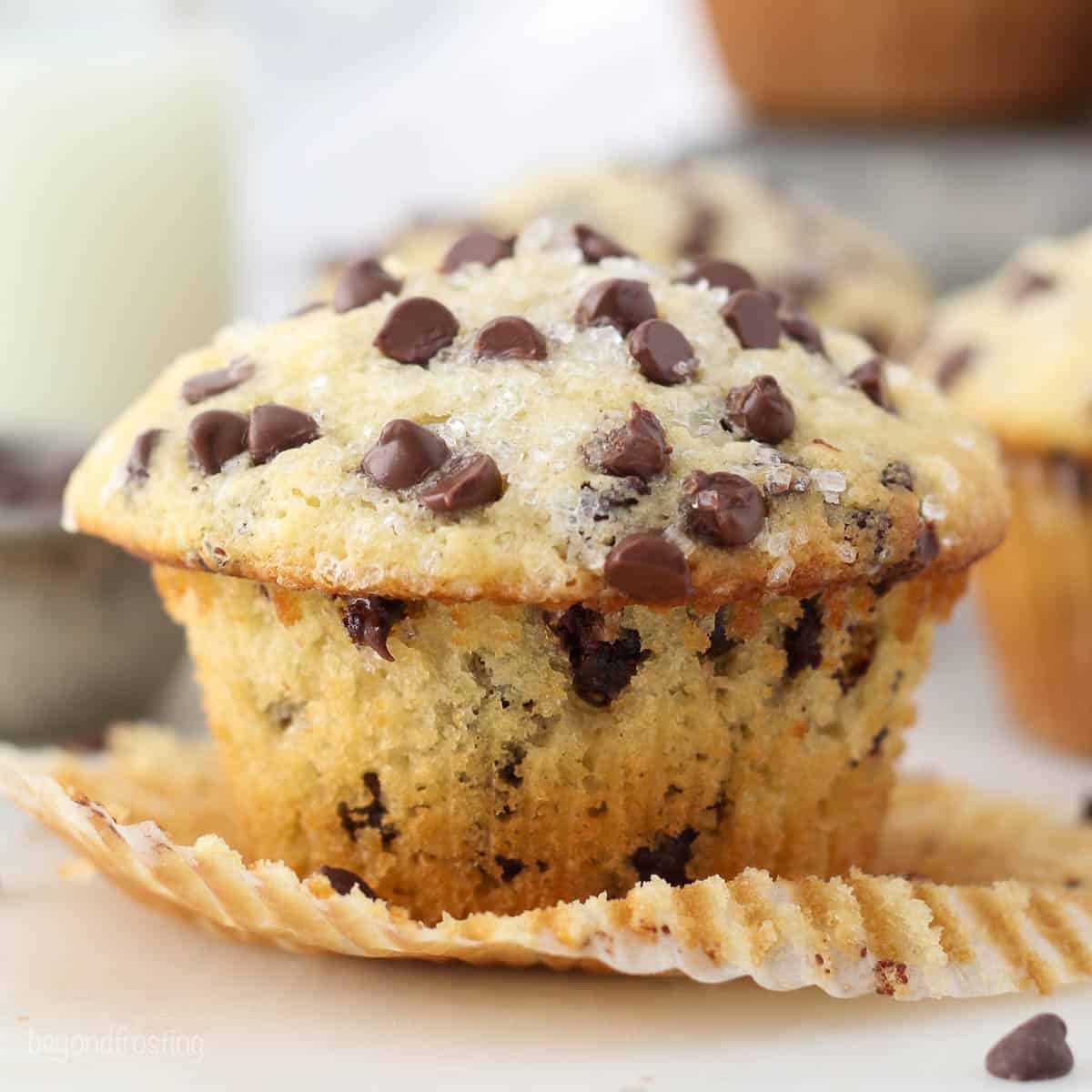 Easy Chocolate Chip Muffins l Beyond Frosting