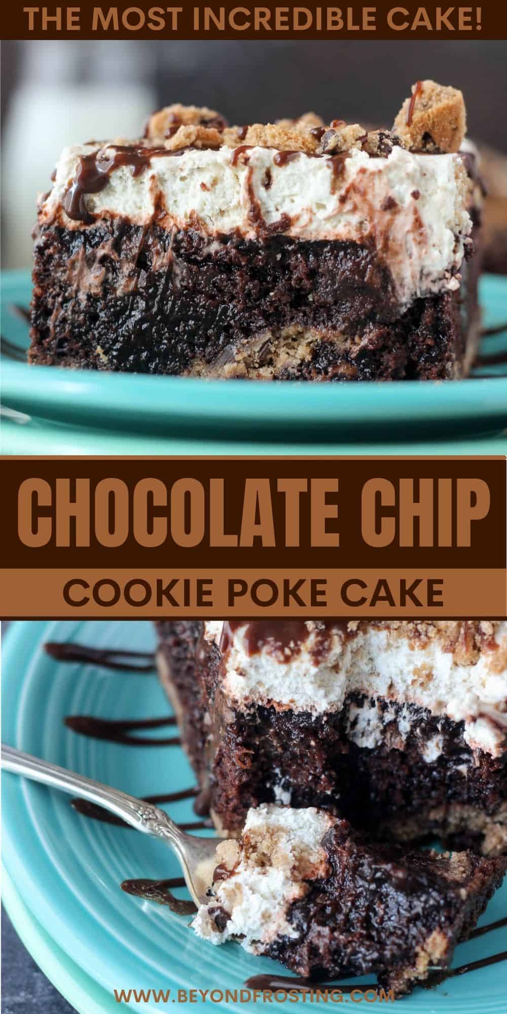 Chocolate Chip Cookie Poke Cake | Beyond Frosting