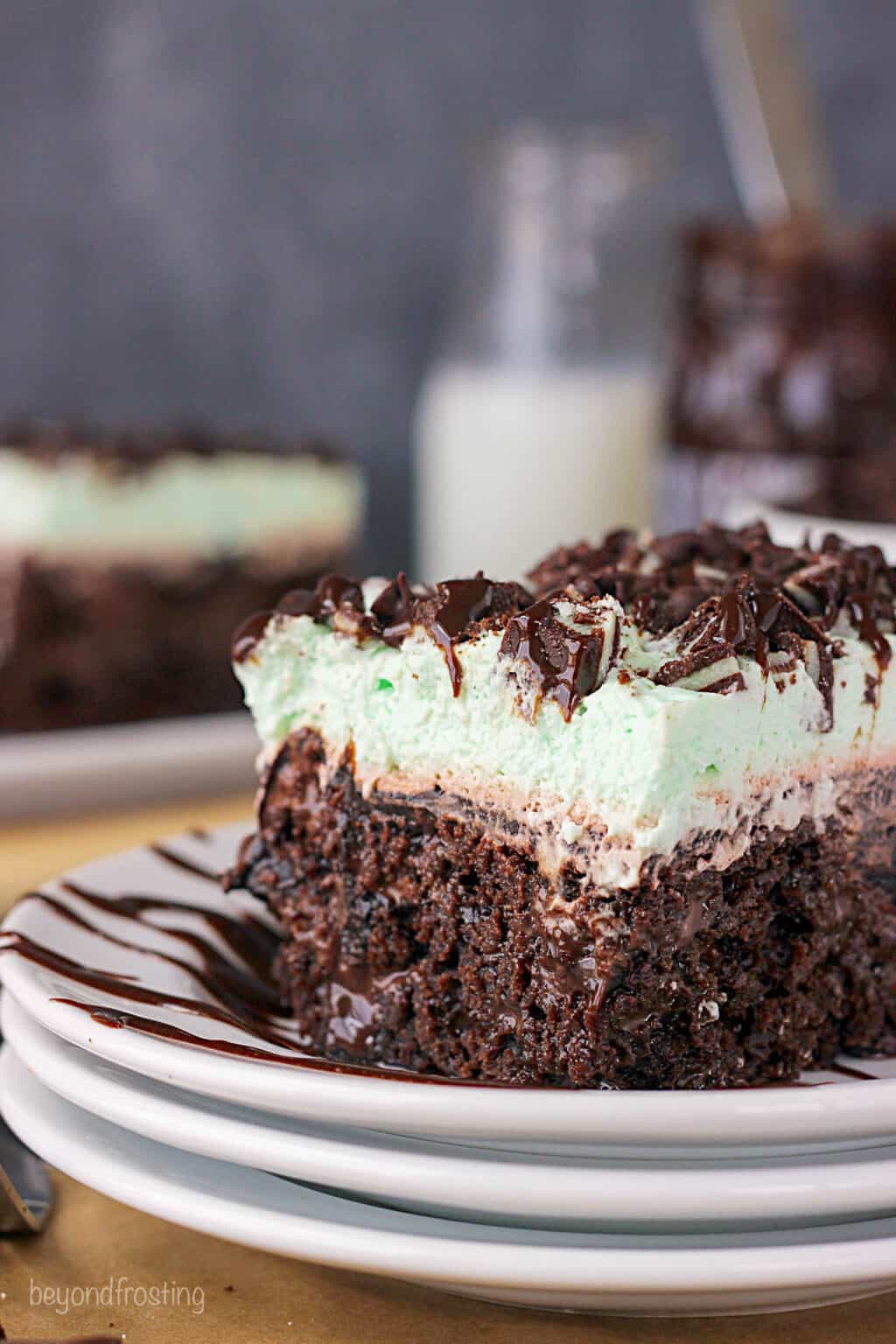Double Mint Chocolate Poke Cake Beyond Frosting