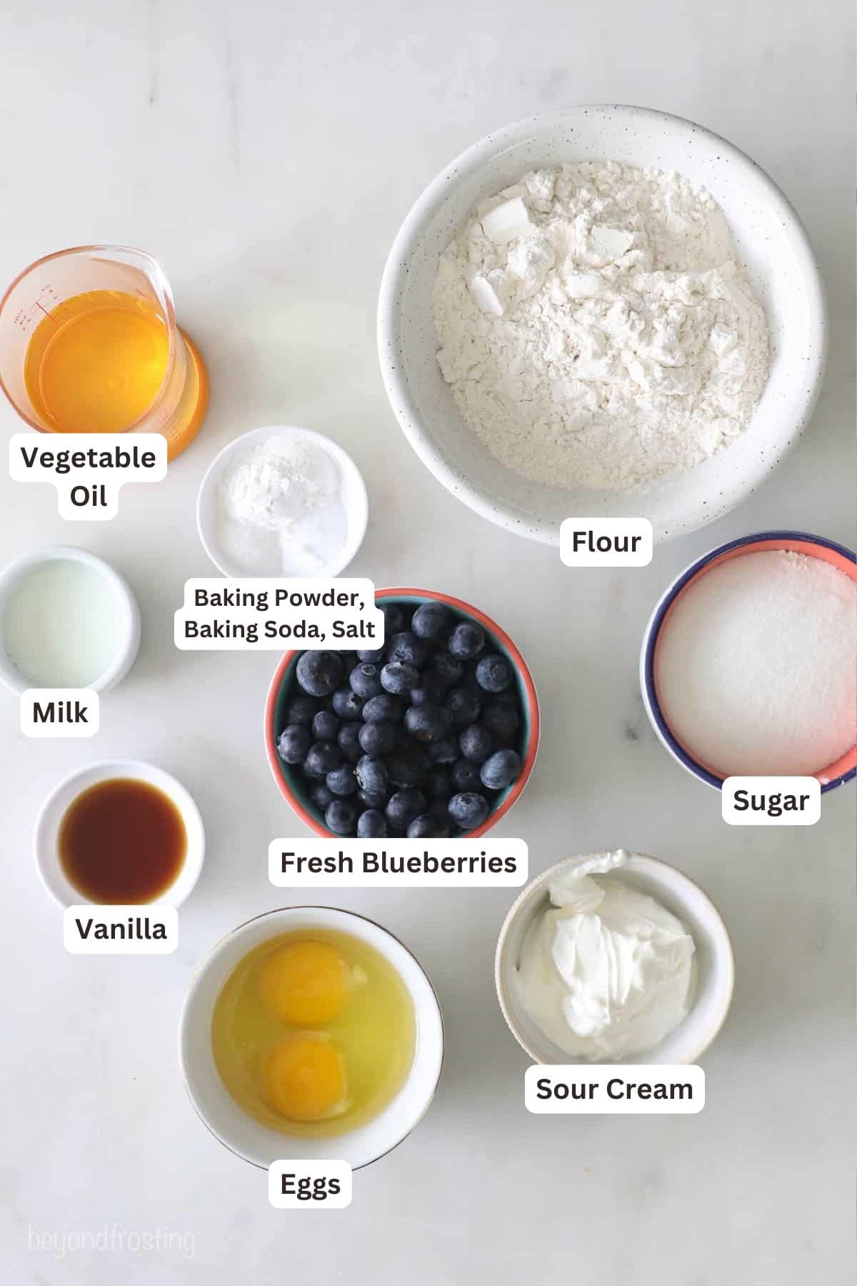 Ingredients for Blueberry Bread.