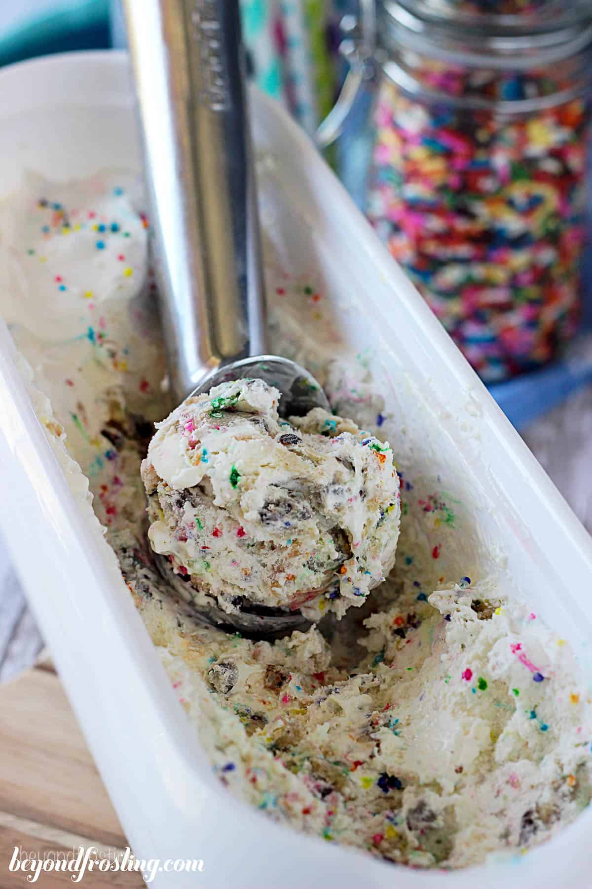 No-Churn Cake Batter Cookie Dough Ice Cream