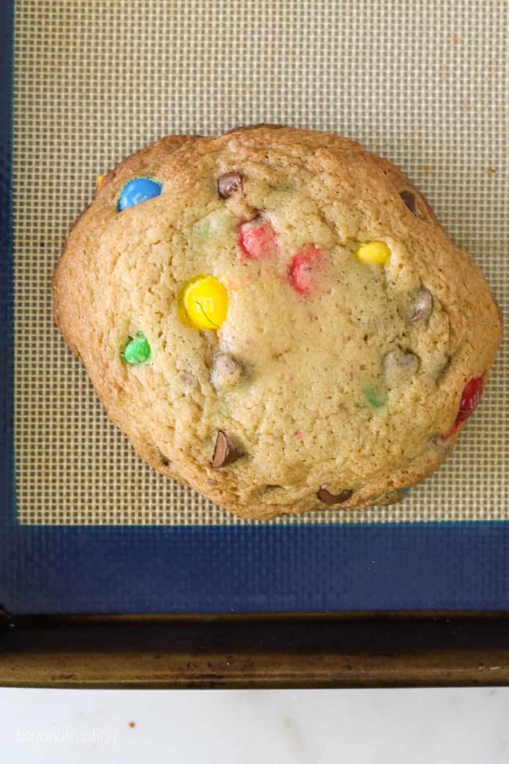 Giant Chocolate Chip M&M Cookies l Beyond Frosting