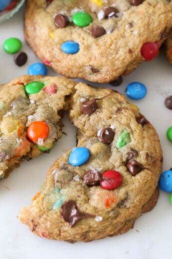 Giant Chocolate Chip M&M Cookies l Beyond Frosting