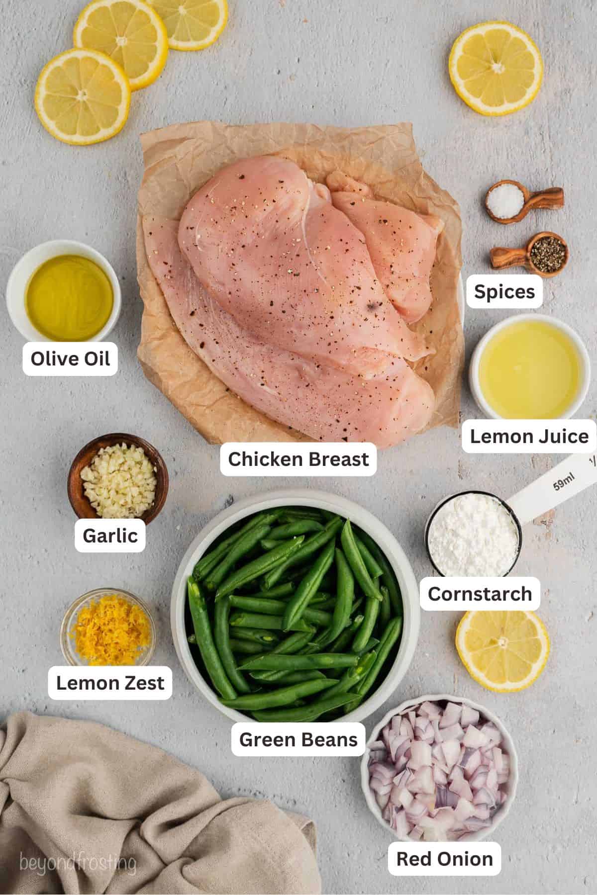Ingredients for Lemon Chicken Stir Fry.