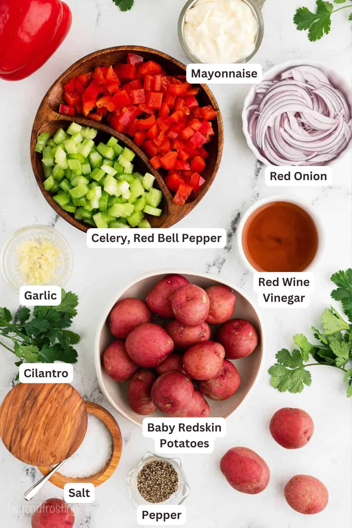Ingredients for Red Potato Salad.