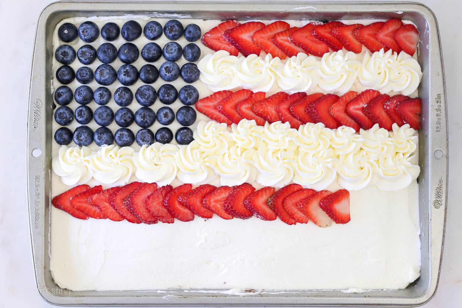 Patriotic Red White and Blue Flag Cake | 4th of July Dessert Idea